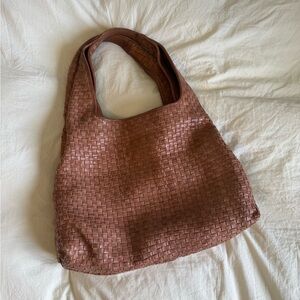 (SOLD) Brown Woven Tote Bag